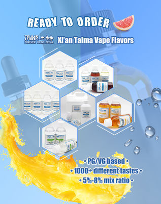 125 ml/500 ml/1L/2L/5L Volumen de la botella Aromatizante E-líquido con una proporción de mezcla del 5% al 12% y CAS 58543-16-1 para el concentrado de jugo de vape