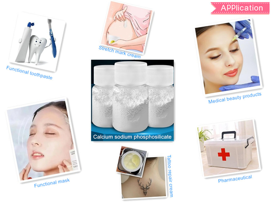 Polvo de vidrio bioactivo de fosfosilicato de calcio y sodio Actimins para la sensibilidad dental y crema para estrías CAS 65997-17-3