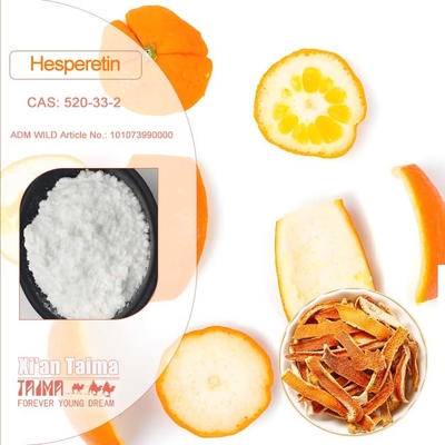 98% Hesperetina en Polvo Cas 520-33-2 Hesperetina Extraída de Cáscara de Naranja Seca