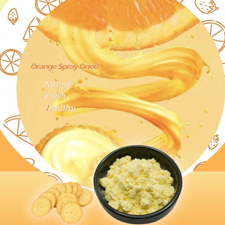 Polvo de naranja seca por rocío Frutas orgánicas congeladas Polvo de naranja seca por rocío