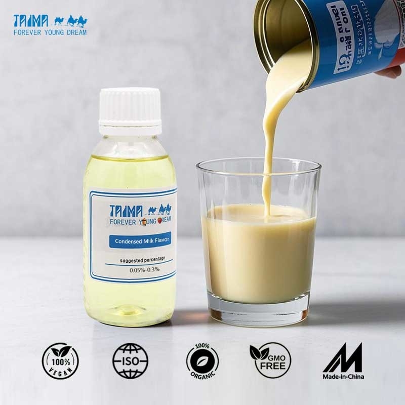 Aditivo alimentario lácteo sabor a crema condensada en polvo y líquido, especialmente para hornear y confitería