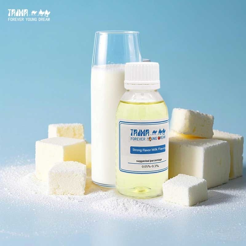 Esencia soluble en agua de grado alimenticio con fuerte sabor a leche, sabor lácteo comestible concentrado, aplicable a líquidos y polvos