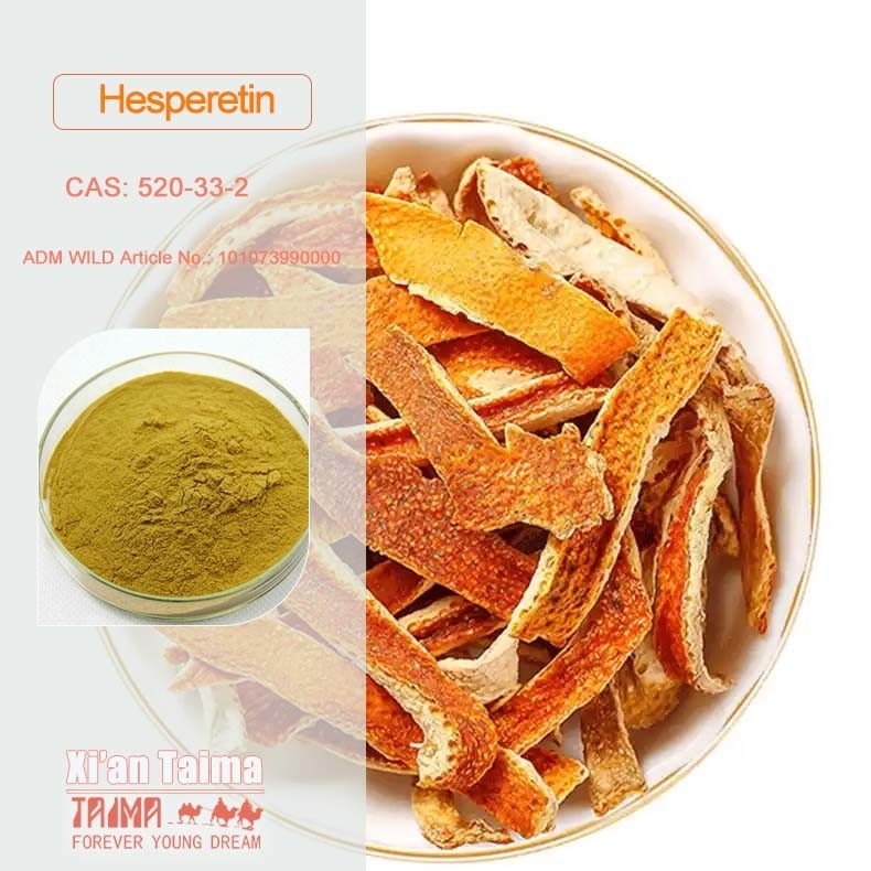 98% Hesperetina en Polvo Cas 520-33-2 Hesperetina Extraída de Cáscara de Naranja Seca